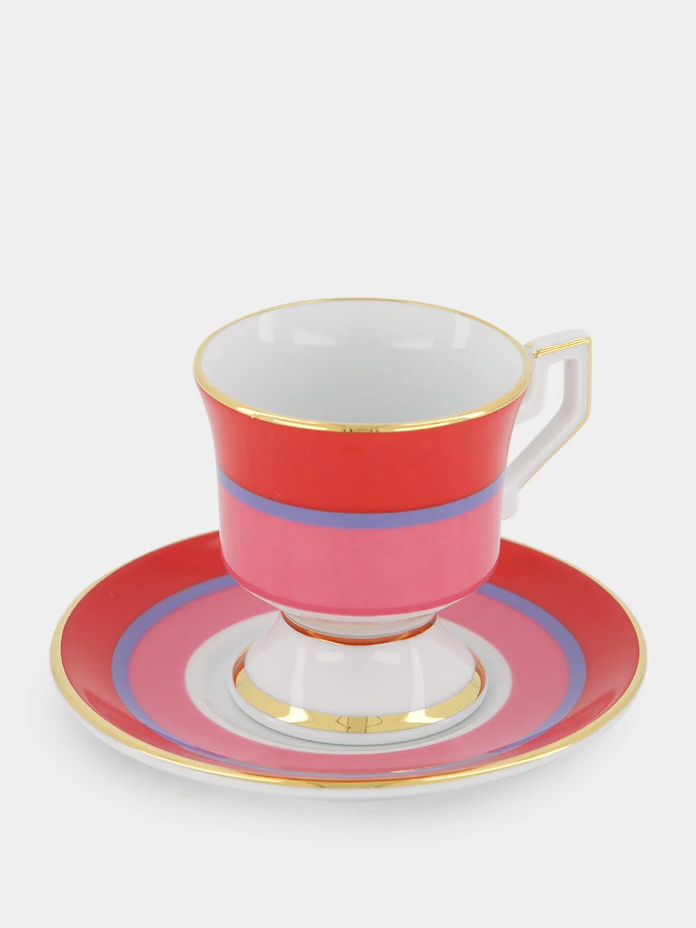 Set of 4 Rainbow Coffee Cup and Saucer - Image 4