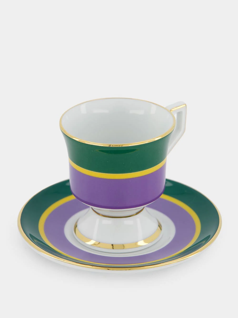 Set of 4 Rainbow Coffee Cup and Saucer - Image 5