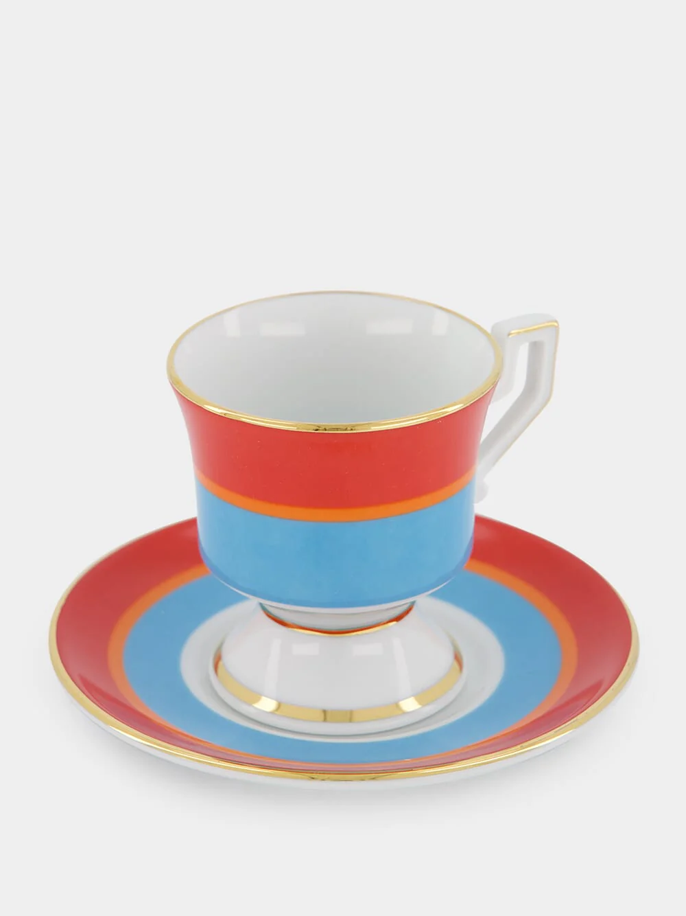 Set of 4 Rainbow Coffee Cup and Saucer - Image 6