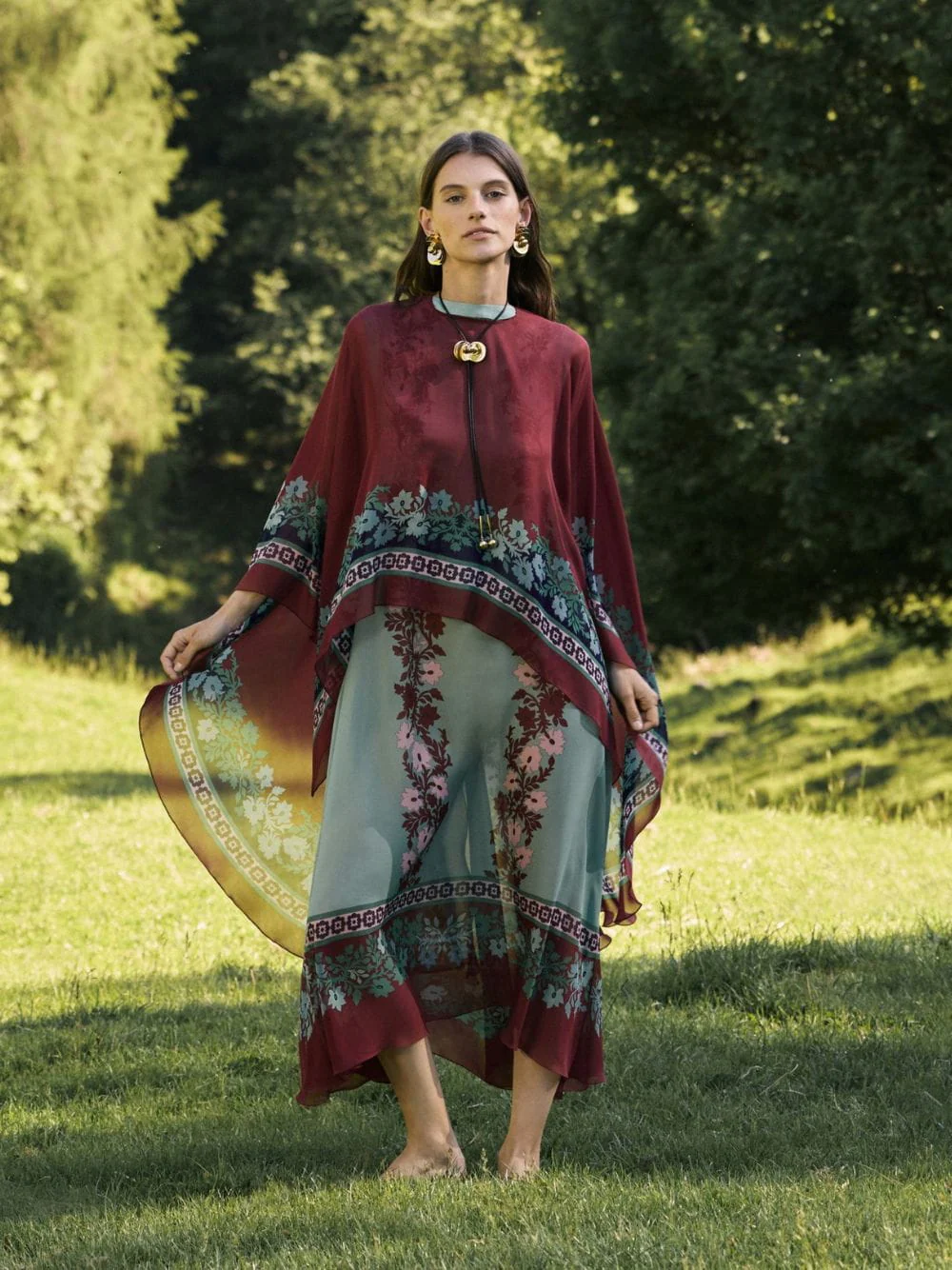 Regalia Maria Placée Silk Chiffon Cape