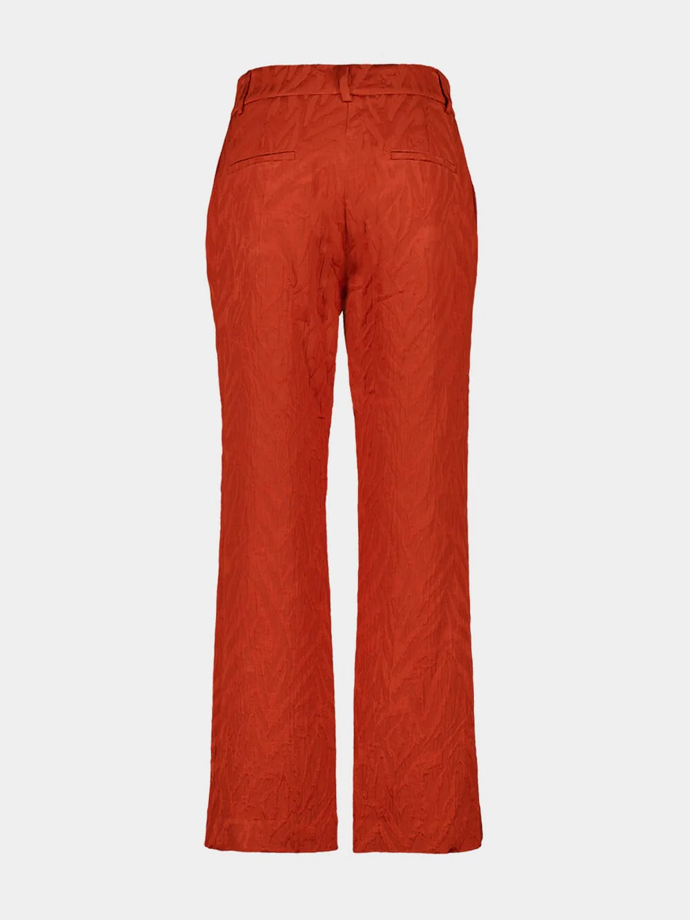 Rust Jacquard Matelassé 24/7 Cigarette Pants - Image 3