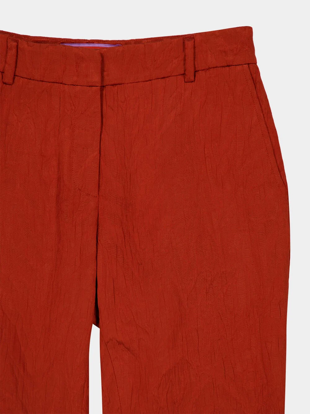 Rust Jacquard Matelassé 24/7 Cigarette Pants - Image 5