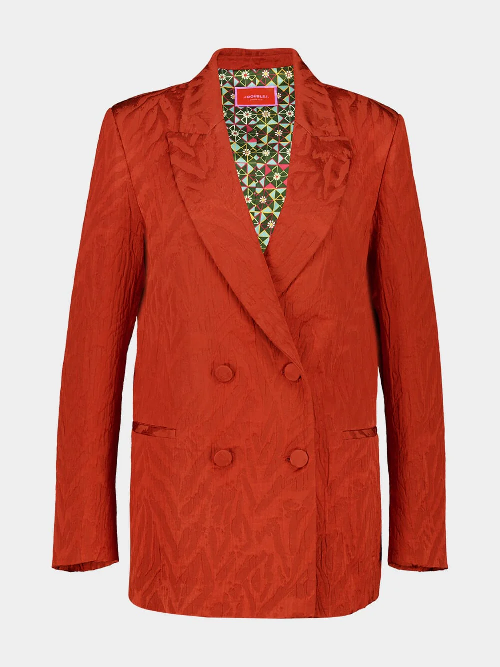 Rust Jacquard Matelassé Jagger Blazer