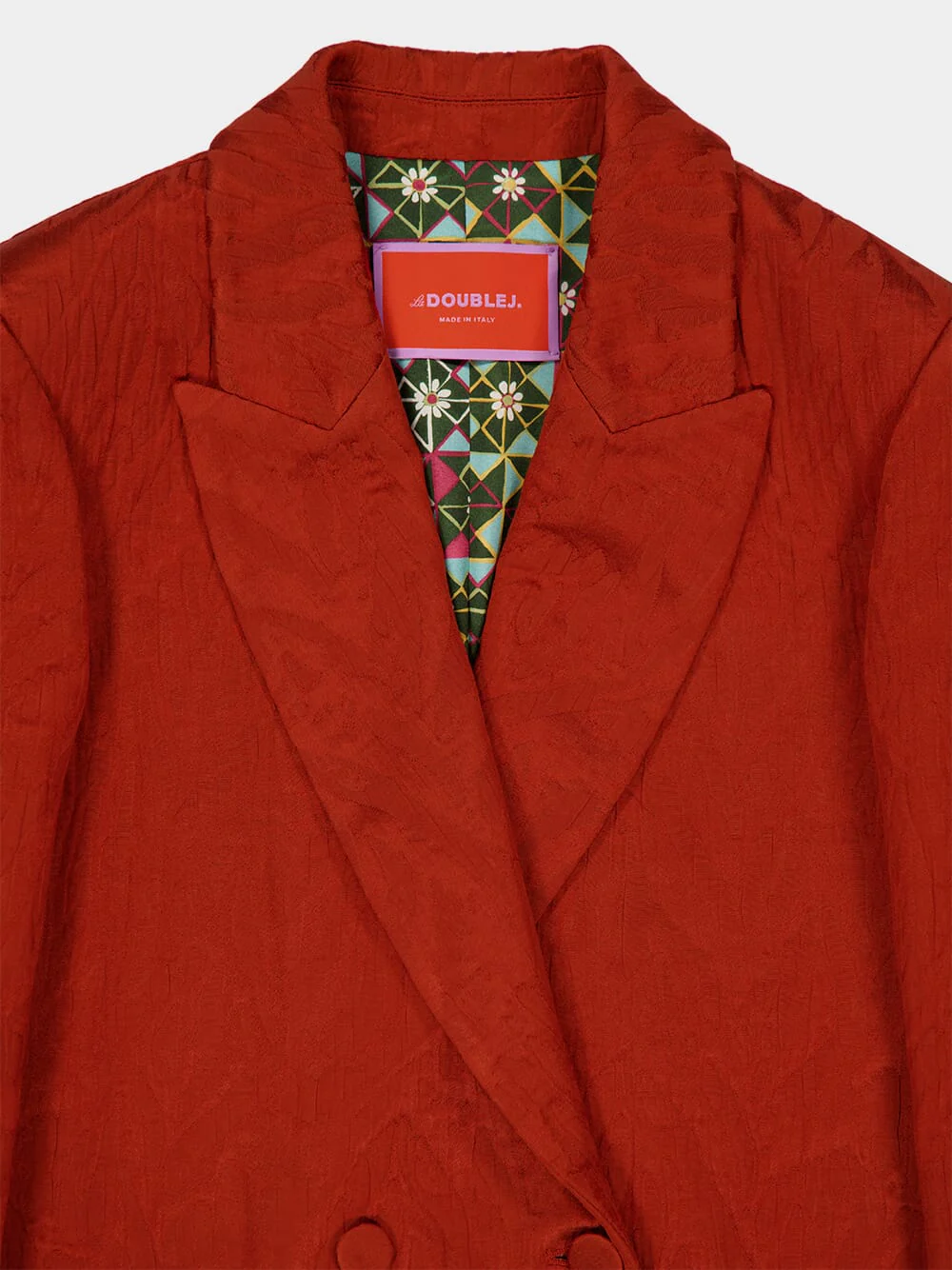 Rust Jacquard Matelassé Jagger Blazer - Image 4