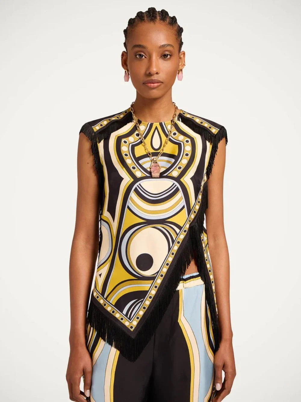 Sanctuary Placée Gold Silk Twill Scarf Top - Image 2
