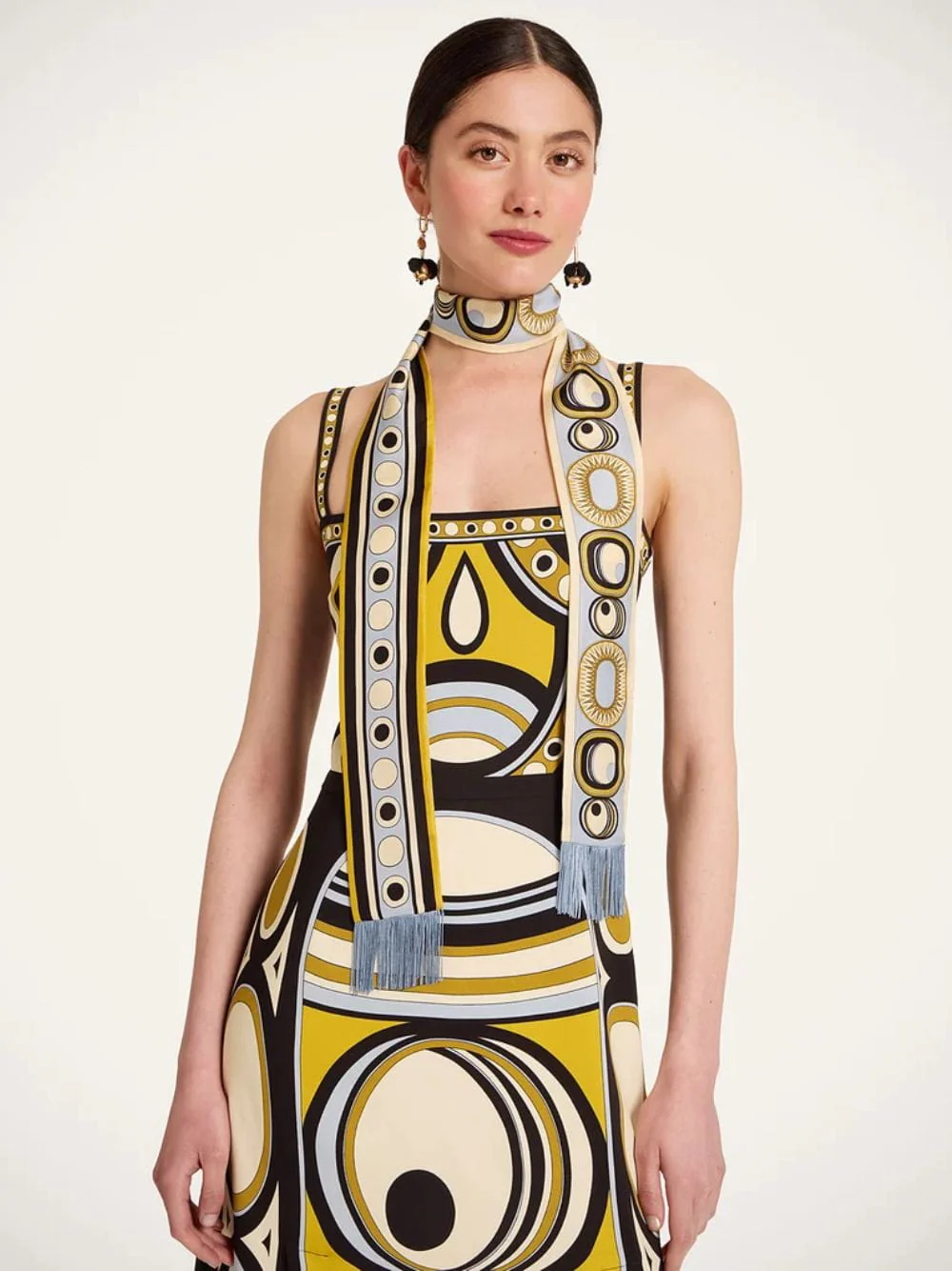 Sanctuary Placée Light Blue Silk Skinny Scarf