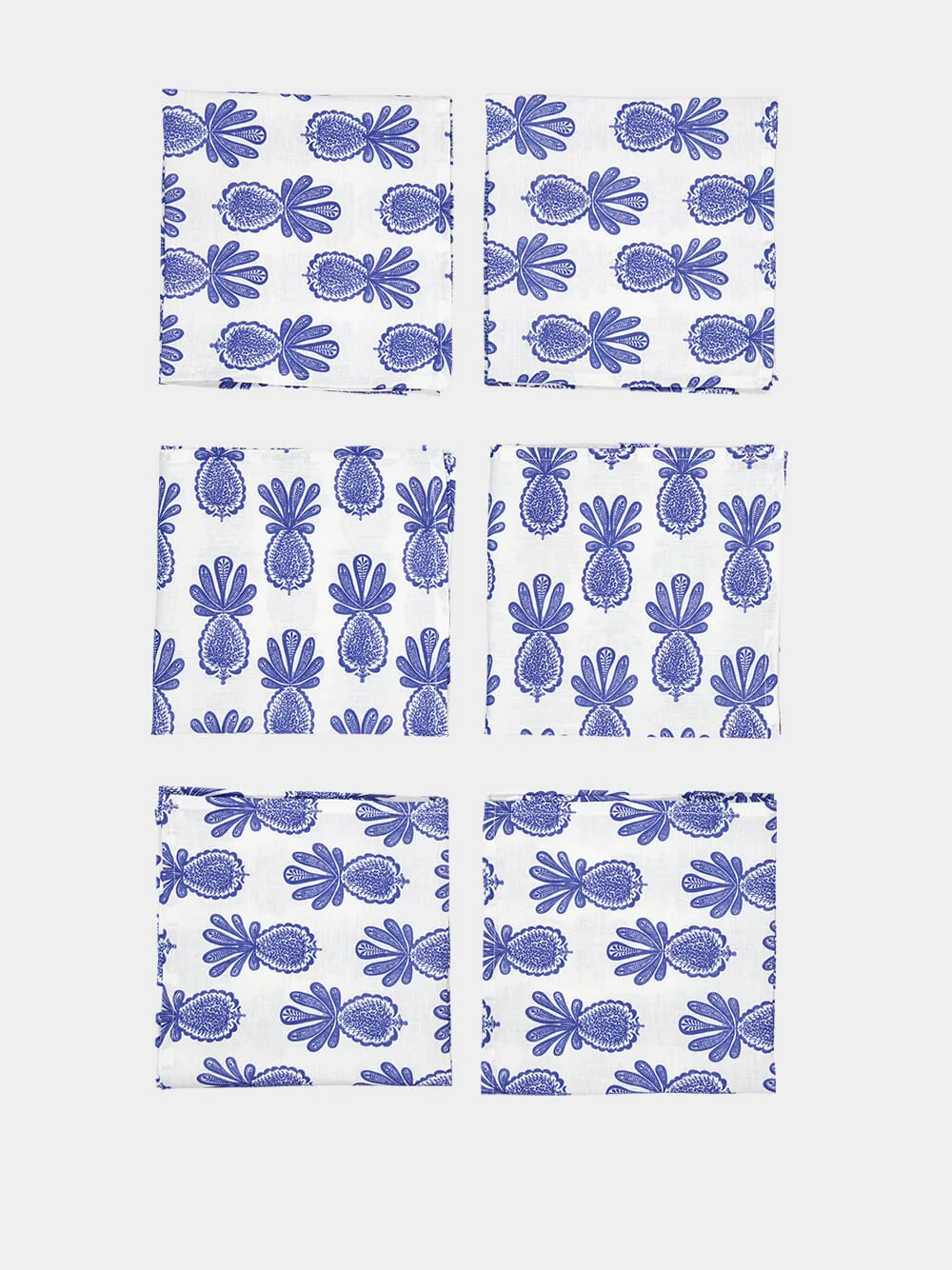 Set Of 6 Pineapple Large Napkins