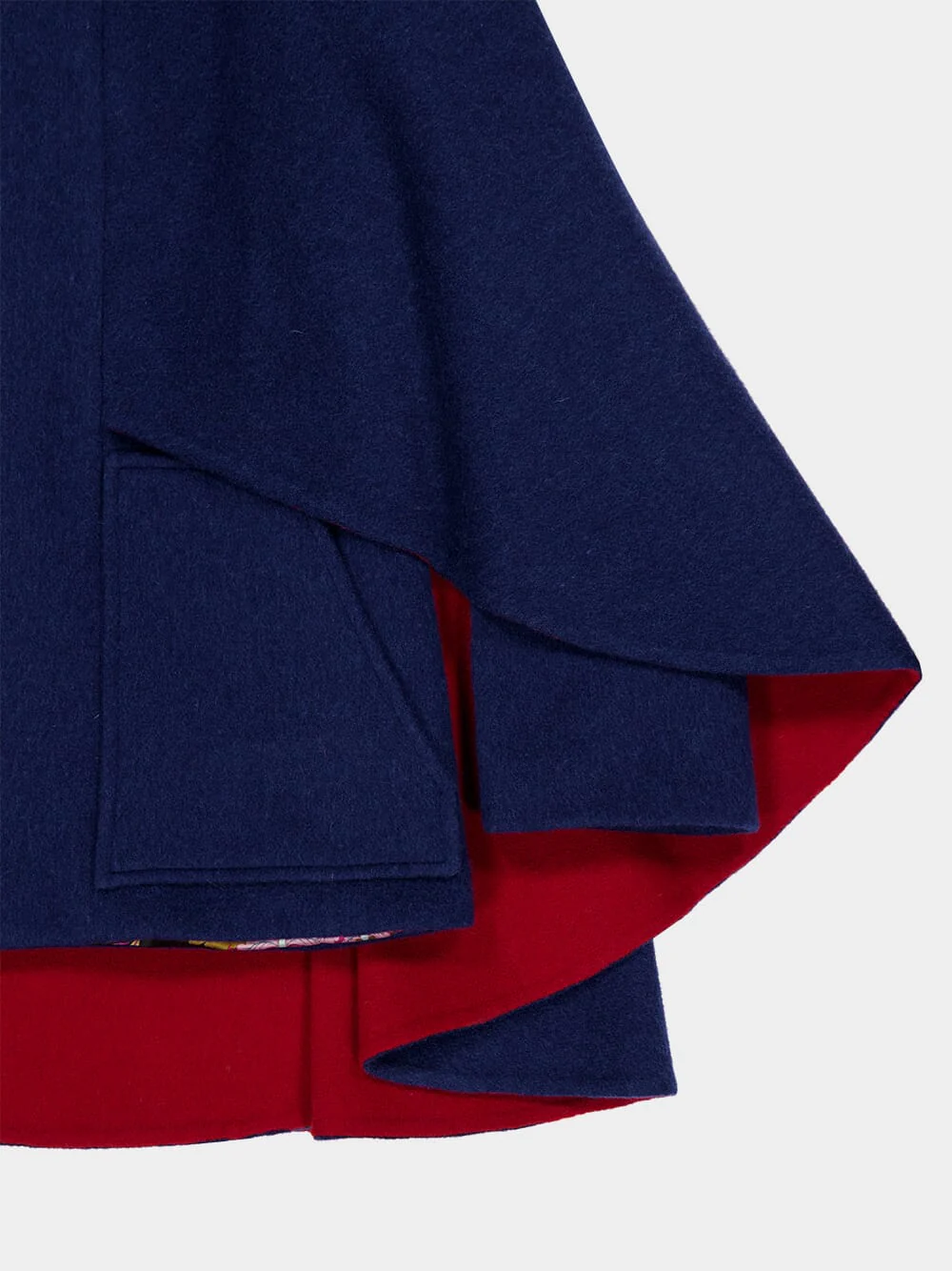 Solid Blue Double Coat Baker Street Wool Jacket - Image 5