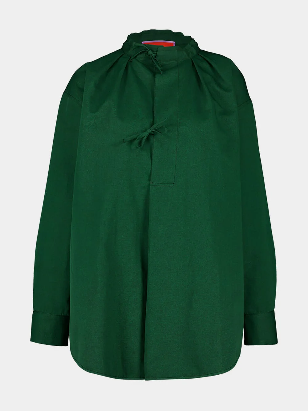 Solid Green Love Child Shirt in Cotton Linen