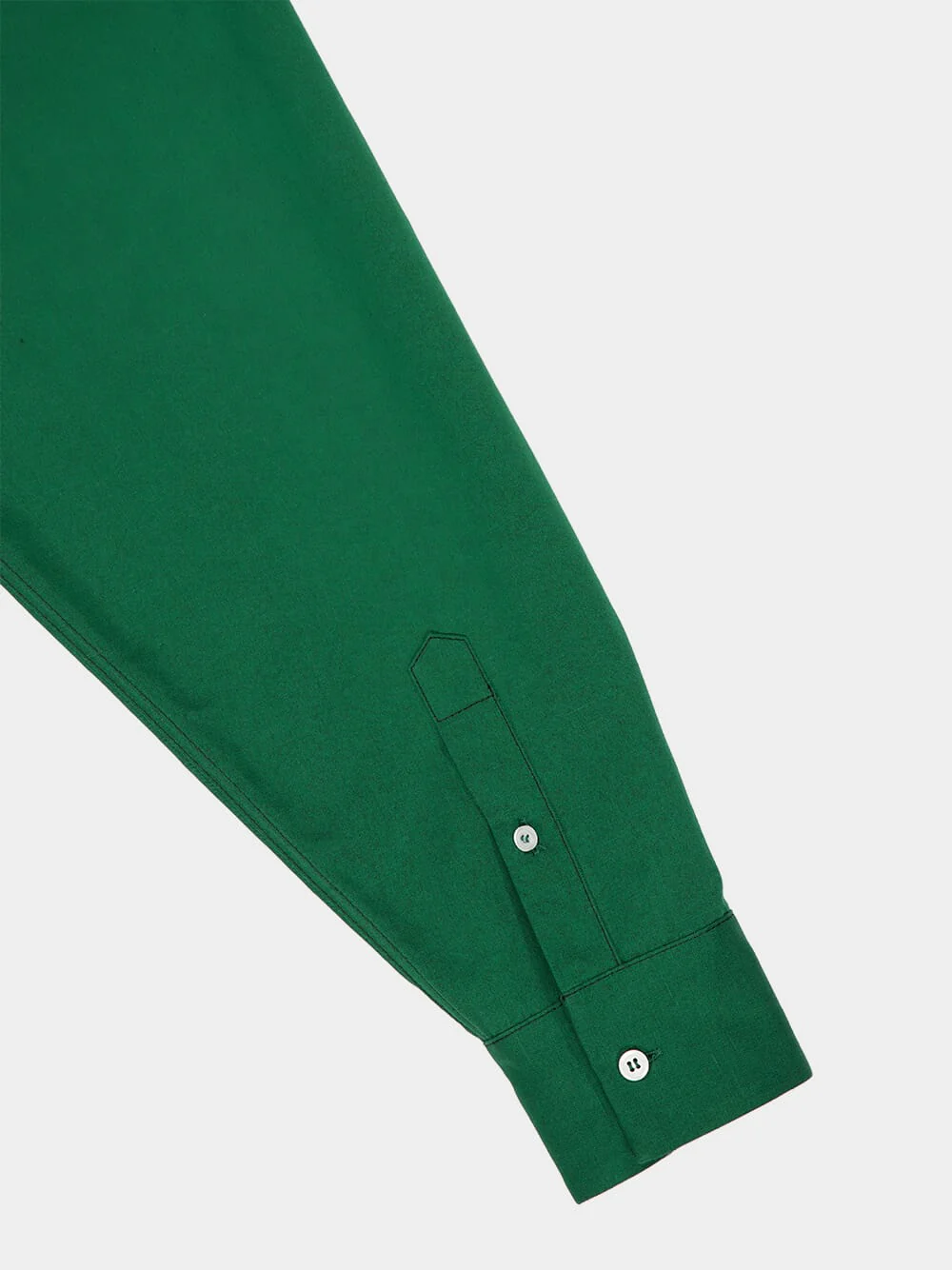Solid Green Love Child Shirt in Cotton Linen - Image 4