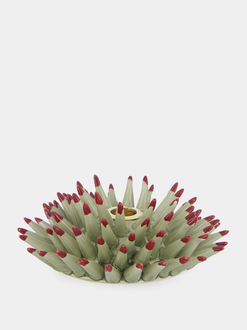 Solid Light Green Spine Candle Holder