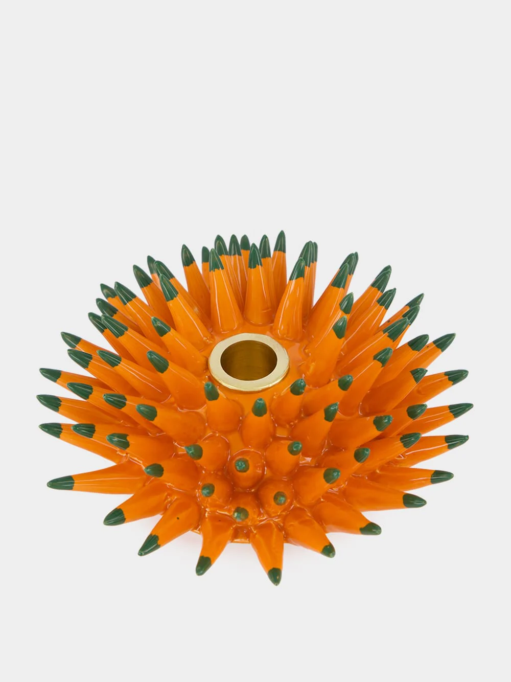 Solid Orange Spine Candle Holder - Image 2