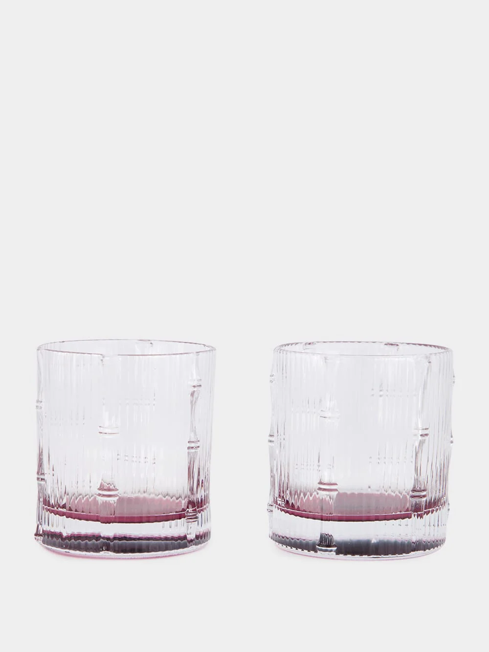 Solid Pink Bamboo Set of 2 Tumbler Glasses