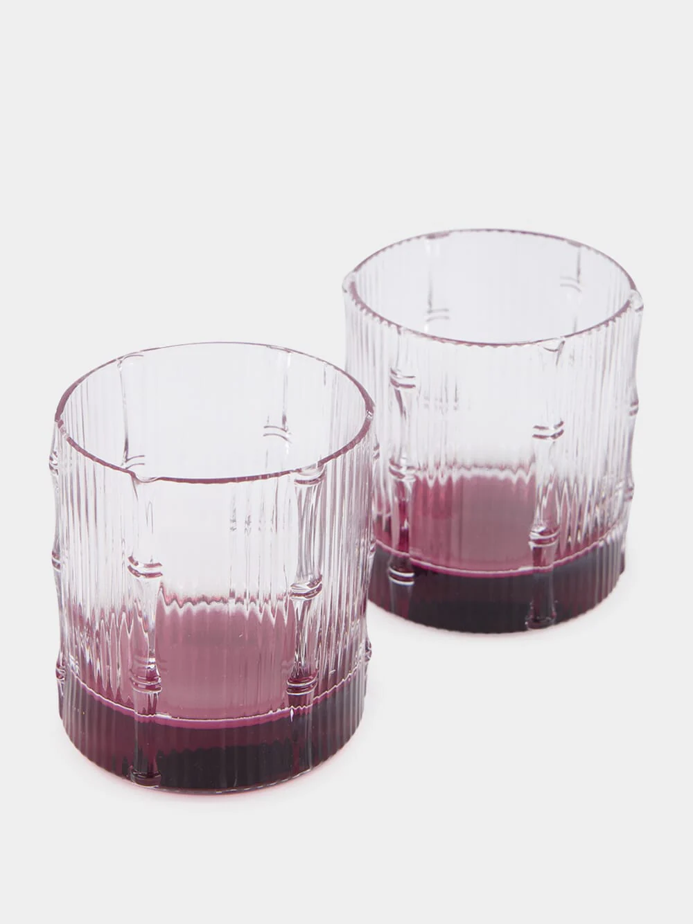 Solid Pink Bamboo Set of 2 Tumbler Glasses - Image 2