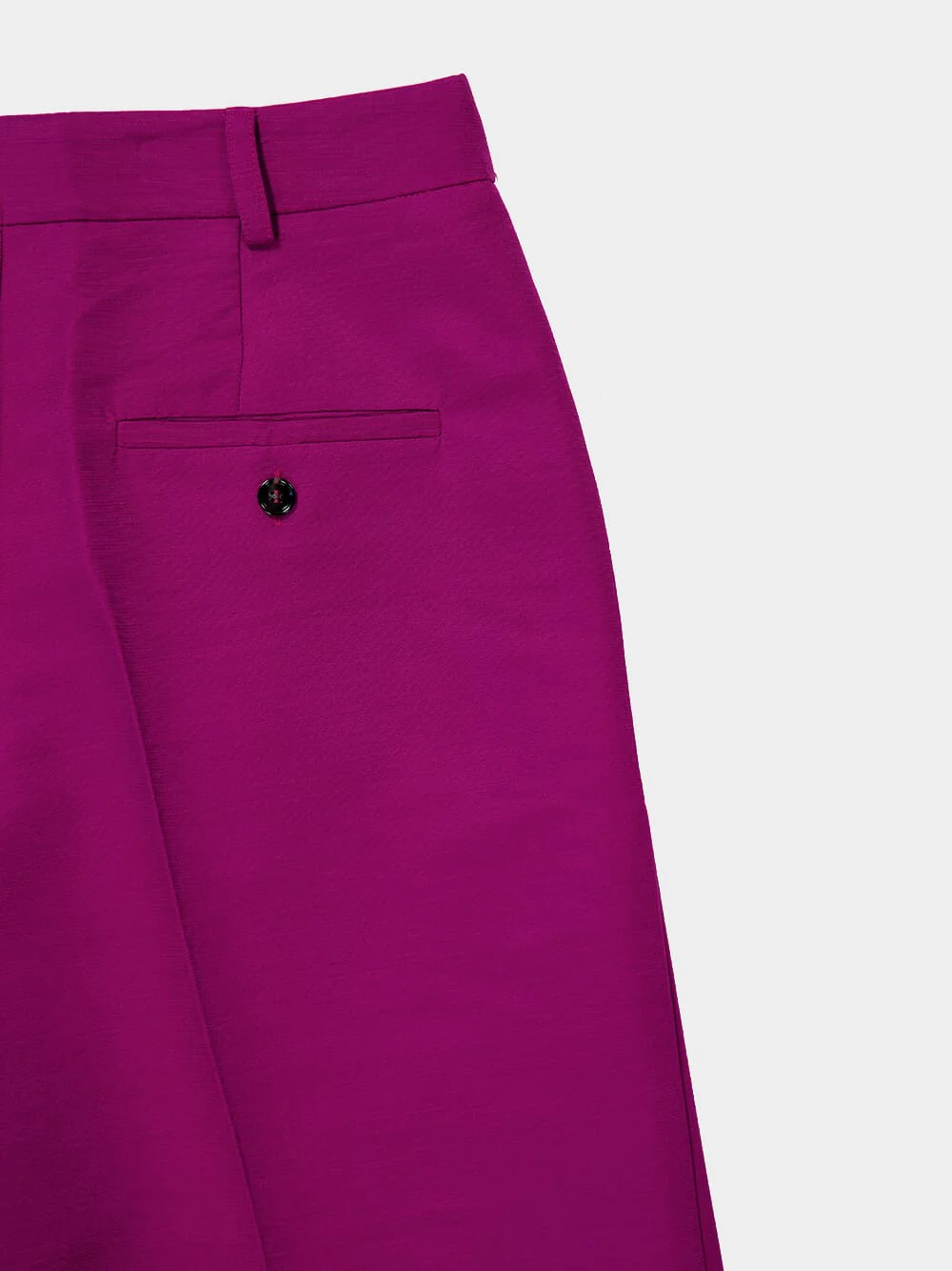 Solid Purple Wide-Leg Cady Wool Trousers - Image 6