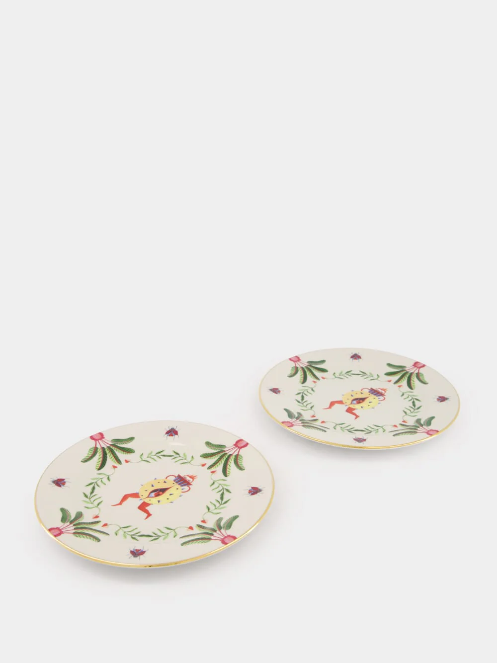 Set of 2 Citrus Scarabs Dessert Plates - Image 2