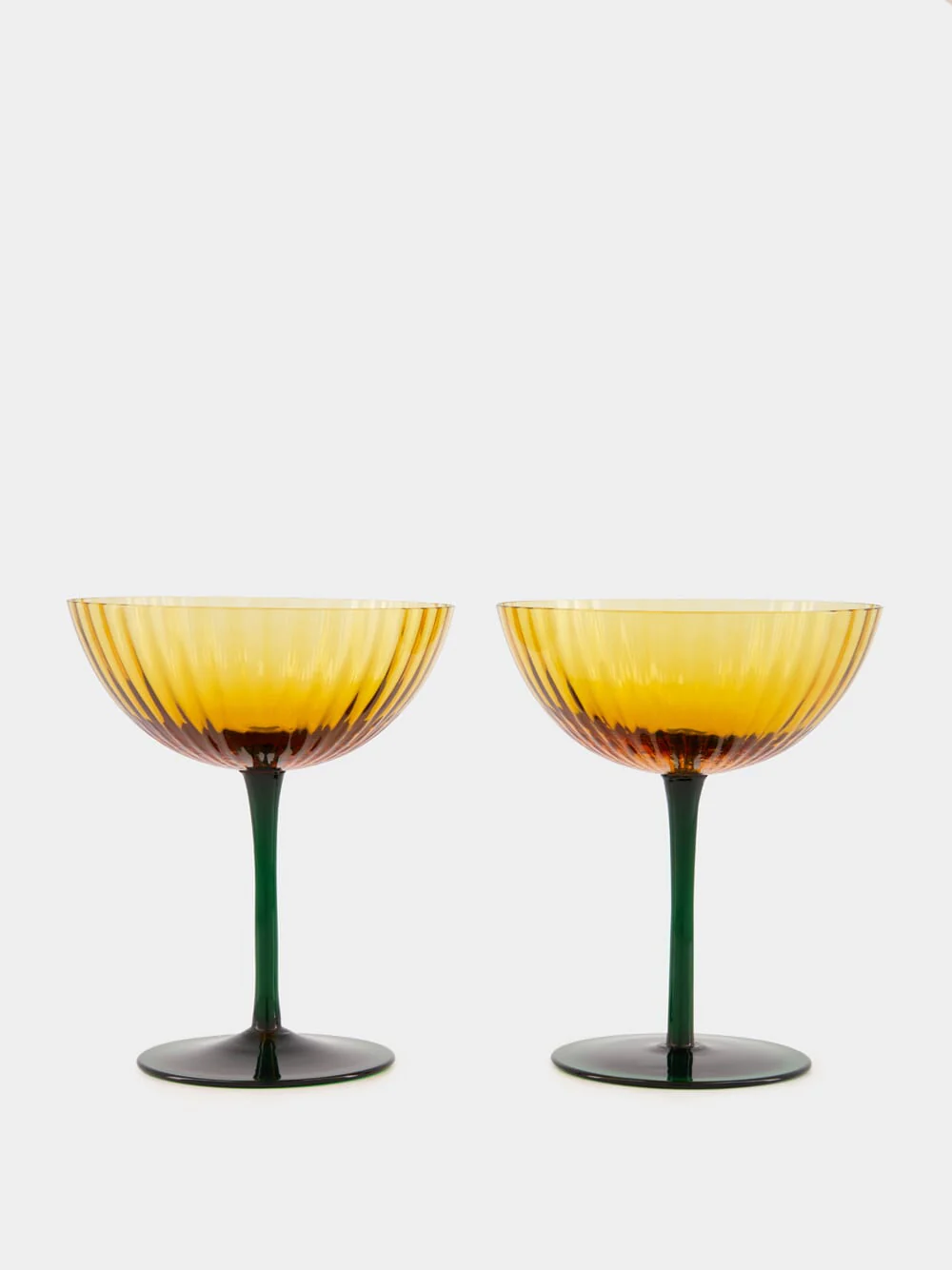 Giallo Glass Champagne Coupe Set of 2