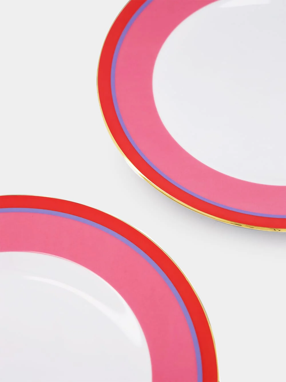 Set of 2 Dinner Plates Rainbow Rose - Image 4