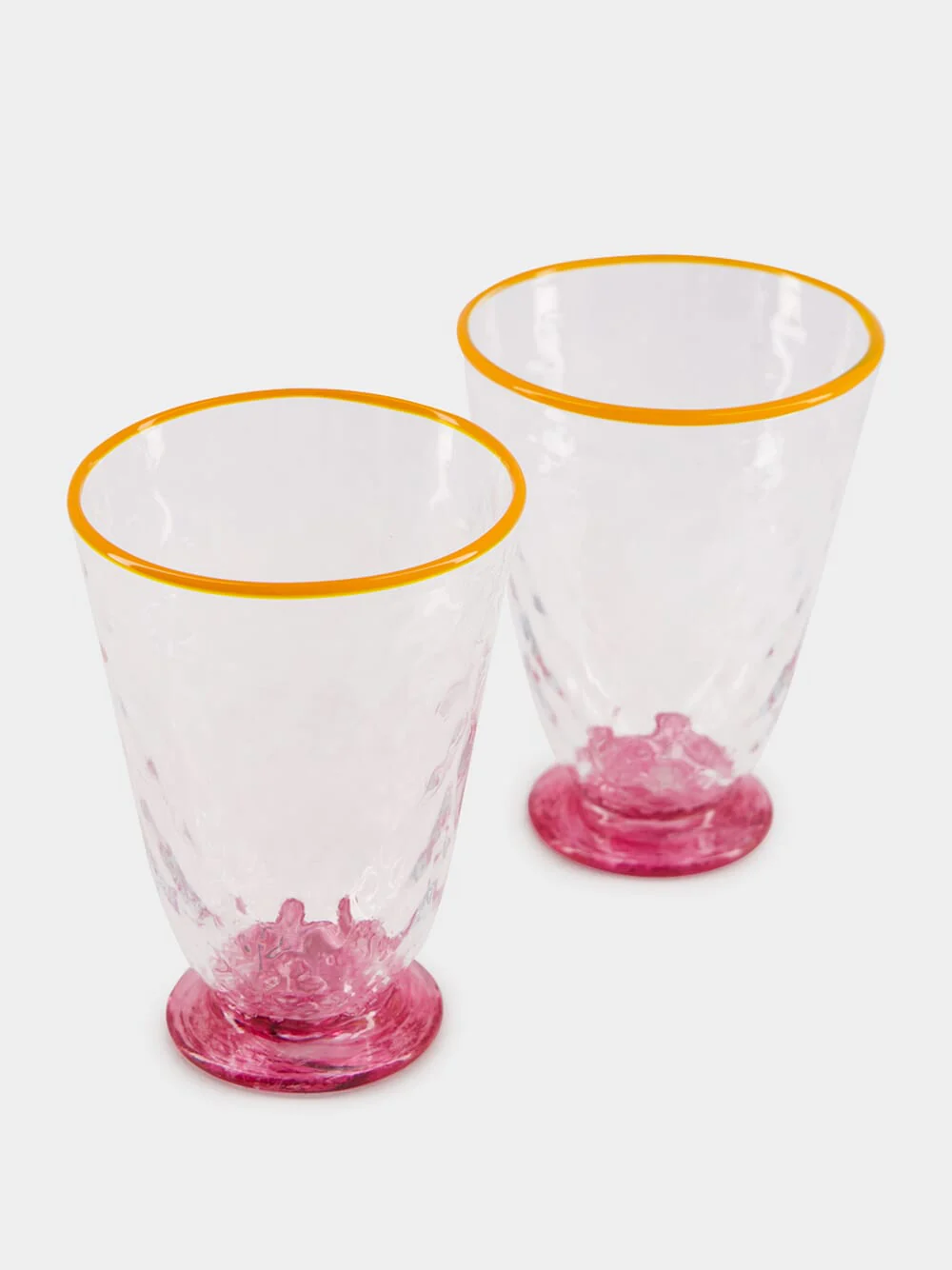 Set of 2 Quilted Murano Pink Glasses - Image 2