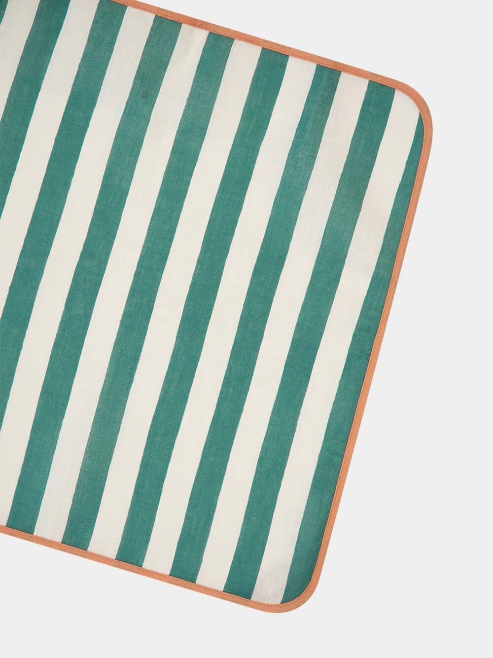Set of 2 Green Striped Italian Linen Napkins - Image 3