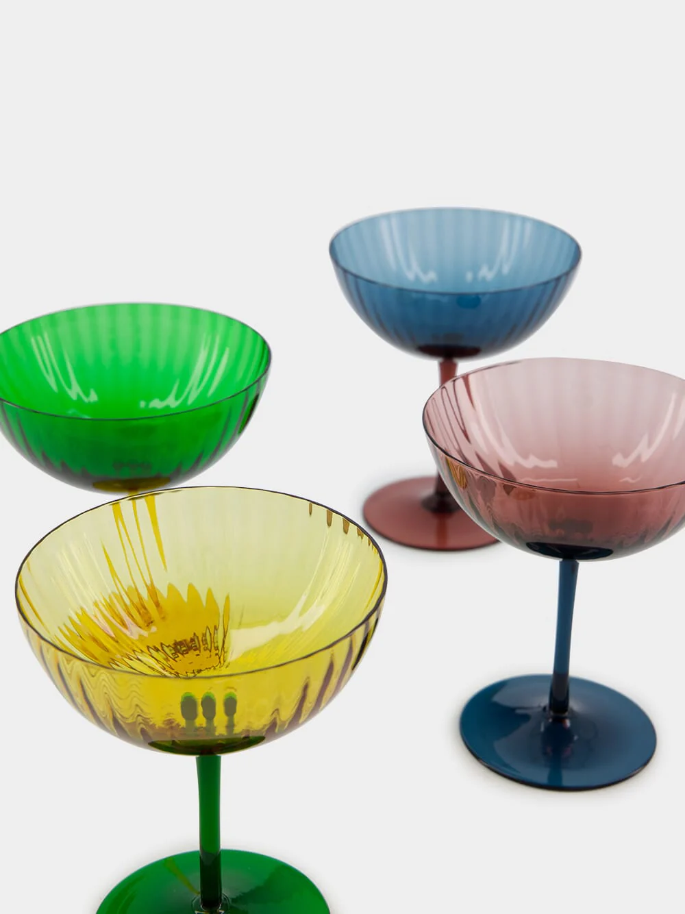 Set of 4 Rainbow Glass Coupes - Image 2