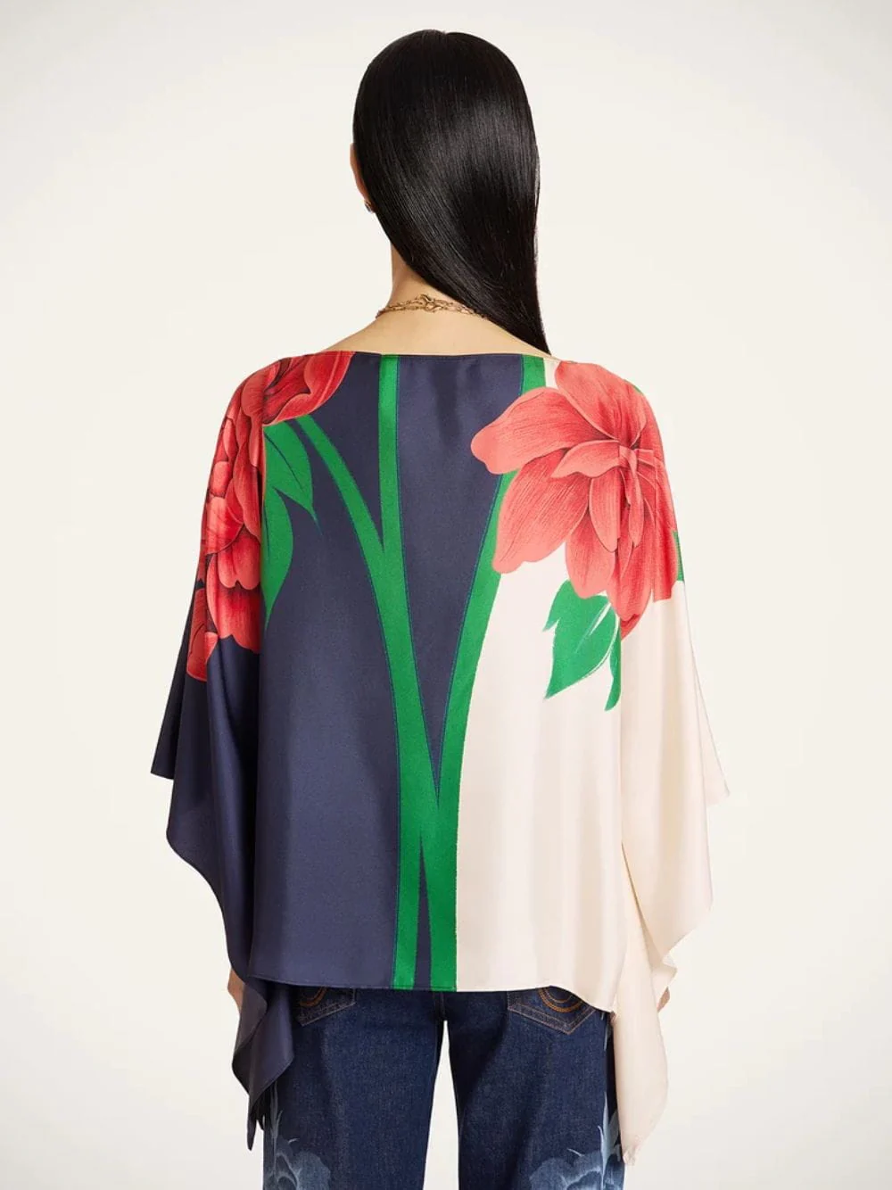 Queen Peony Placée Blue Foulard Top - Image 4