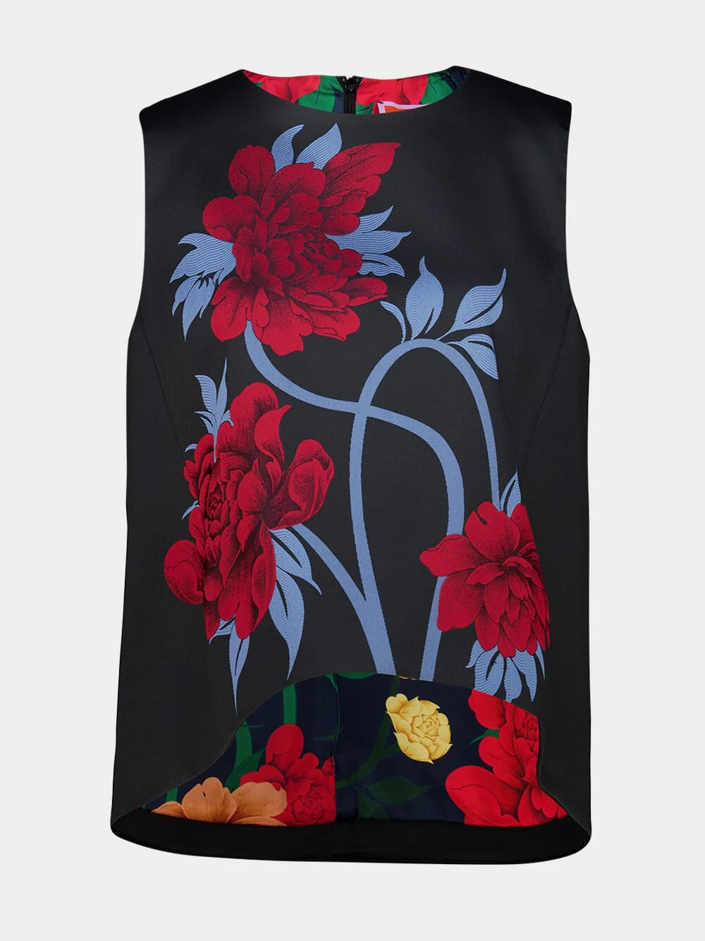 Peonies Blue Jacquard La Scala Top - Image 2
