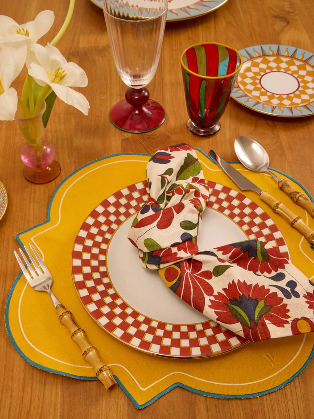 Windflower Bordeaux Linen Napkins Set of 2 - Image 2