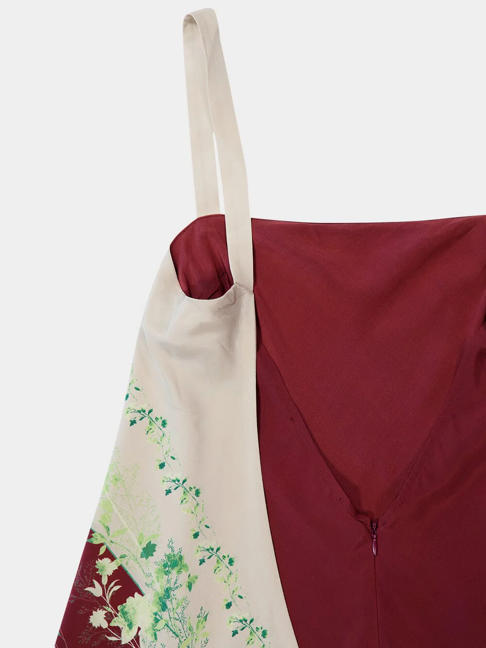 Woodland Placée Burgundy Crepe de Chine Midi Dress - Image 6