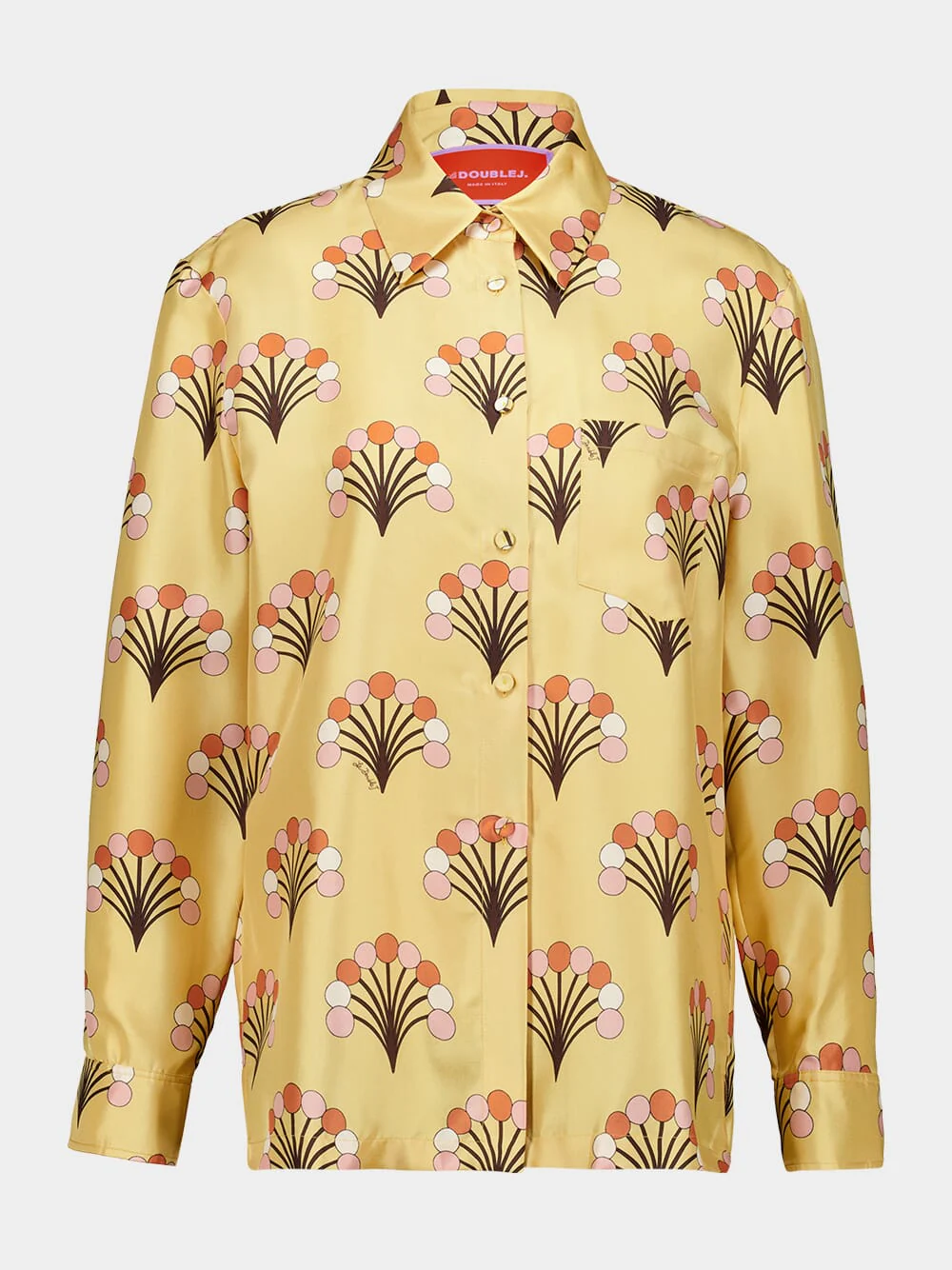 Yellow Printed Cotton Long-Sleeve Boy Shirt