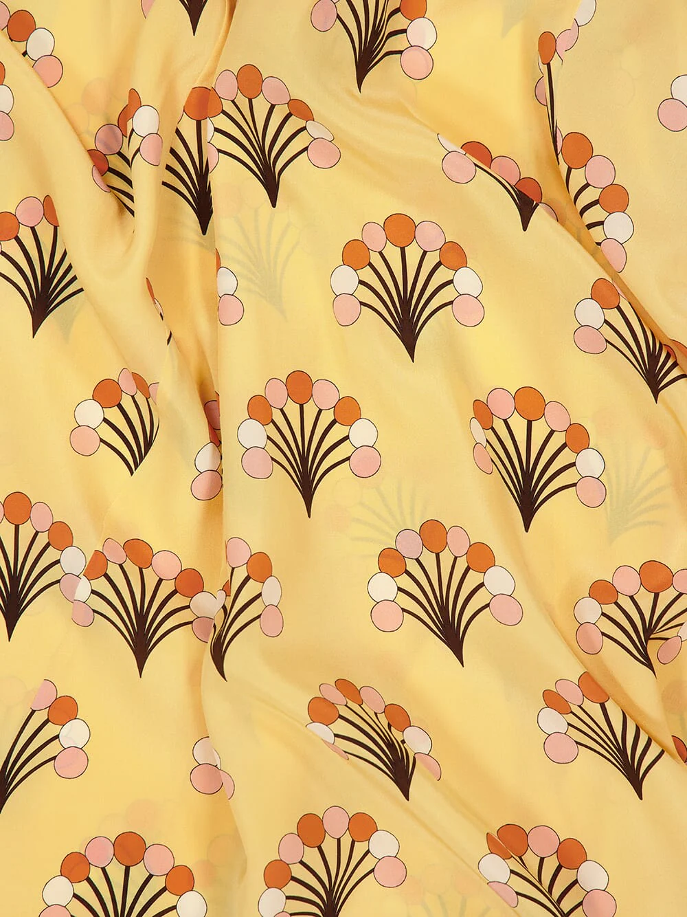 Yellow Printed Silk Midi Dress - Image 5