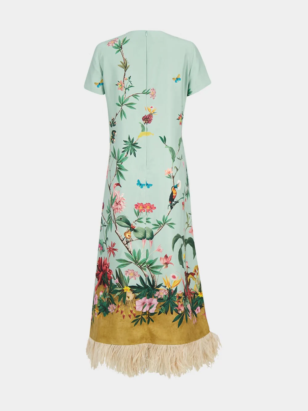 Zooflora Feather-Trimmed Swing Dress - Image 4