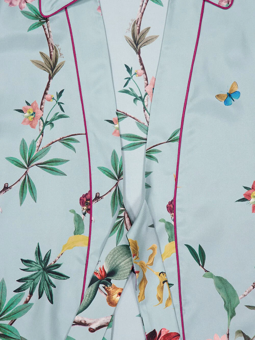 Zooflora Light Blue Silk Wrap Dress - Image 5