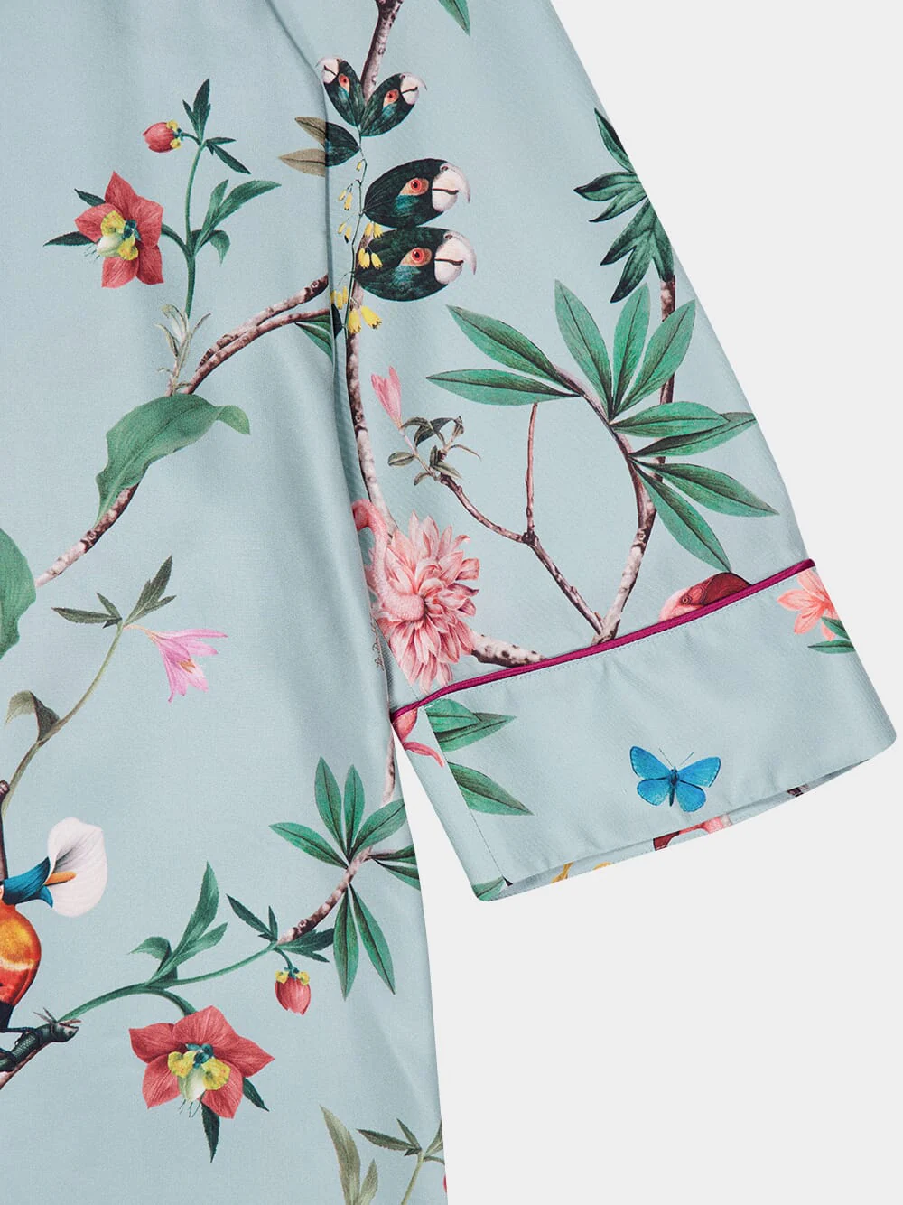 Zooflora Light Blue Silk Wrap Dress - Image 6