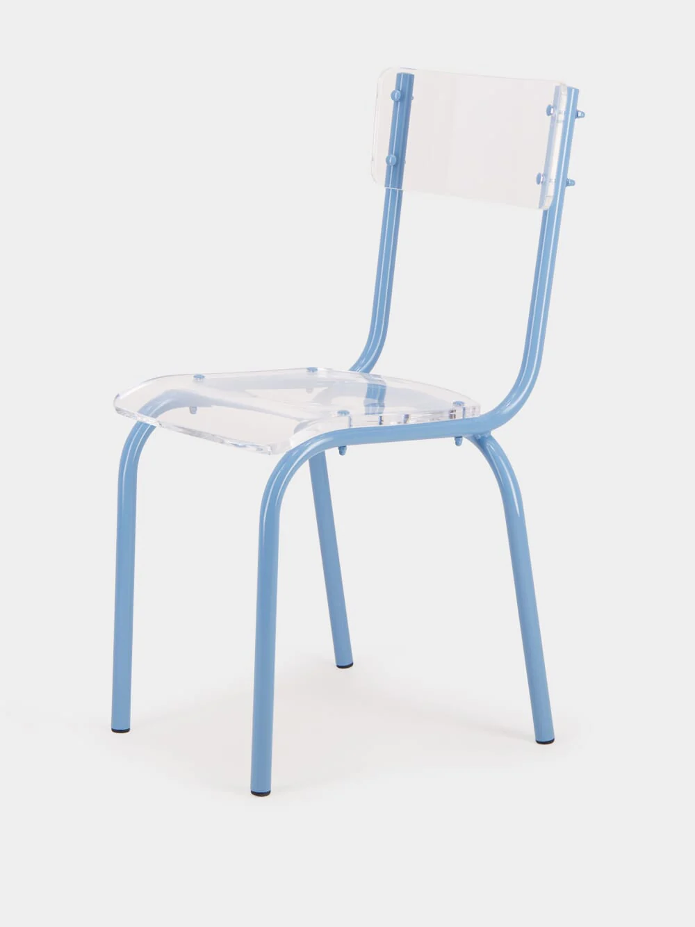 Blue Acrylic Glass Chair - Image 3