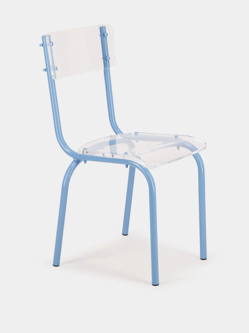 Blue Acrylic Glass Chair - Image 5