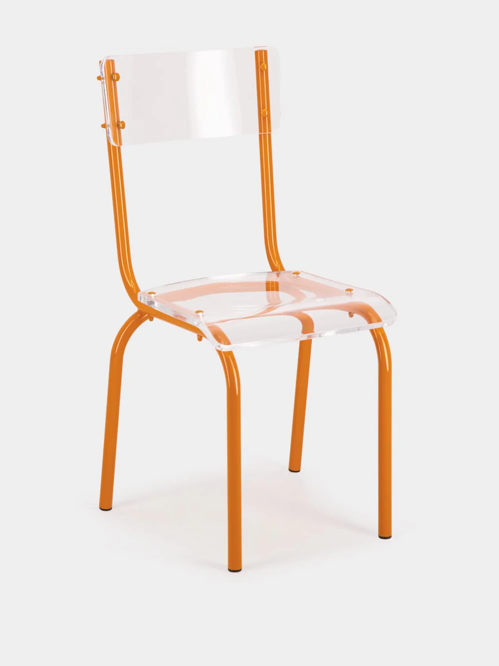 Orange Acrylic Glass Chair - Image 4