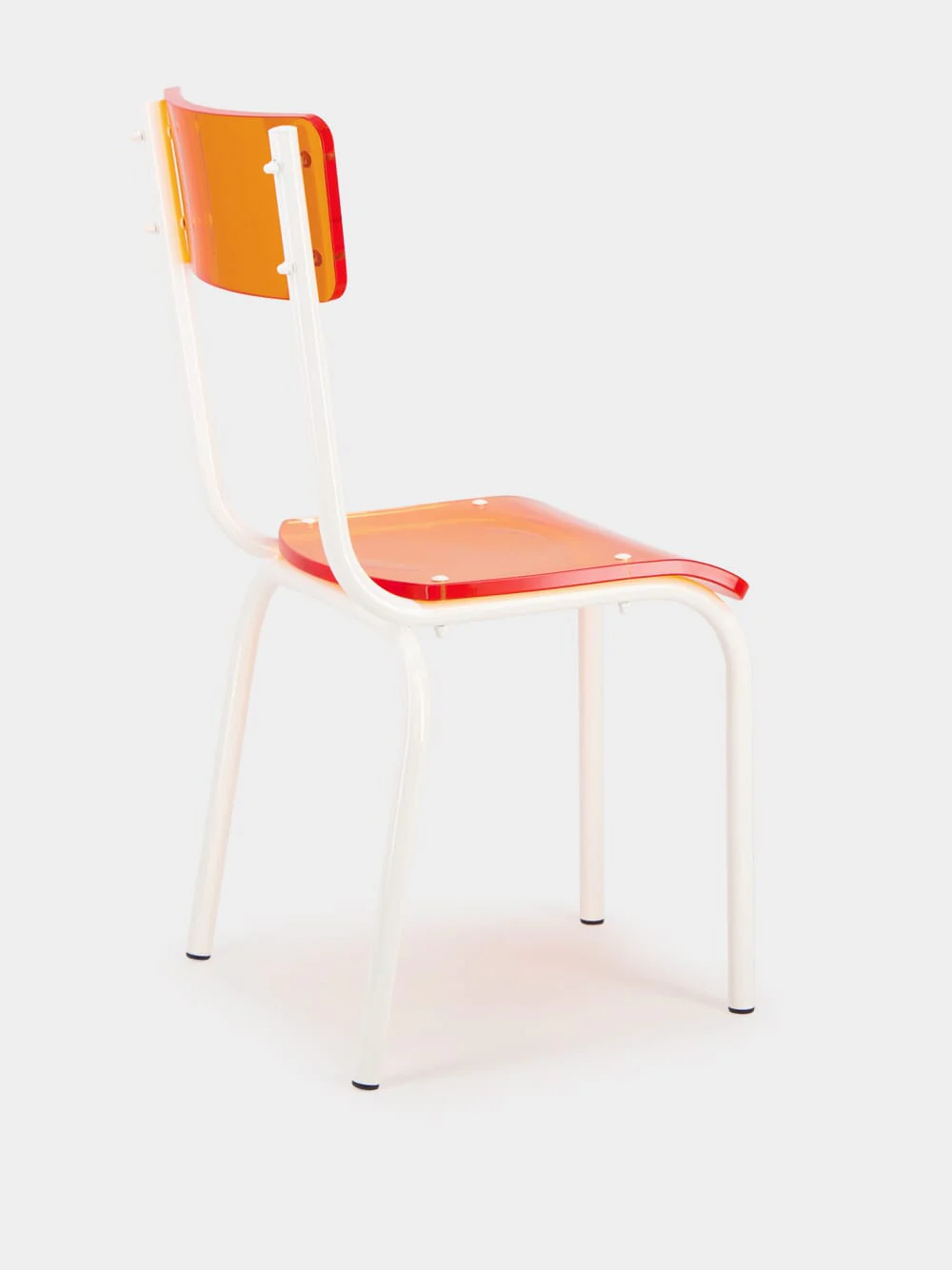 Orange Pop Acrylic Glass Chair - Image 4