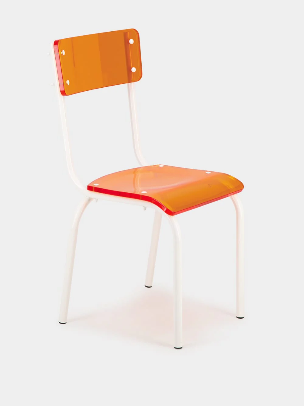 Orange Pop Acrylic Glass Chair - Image 5