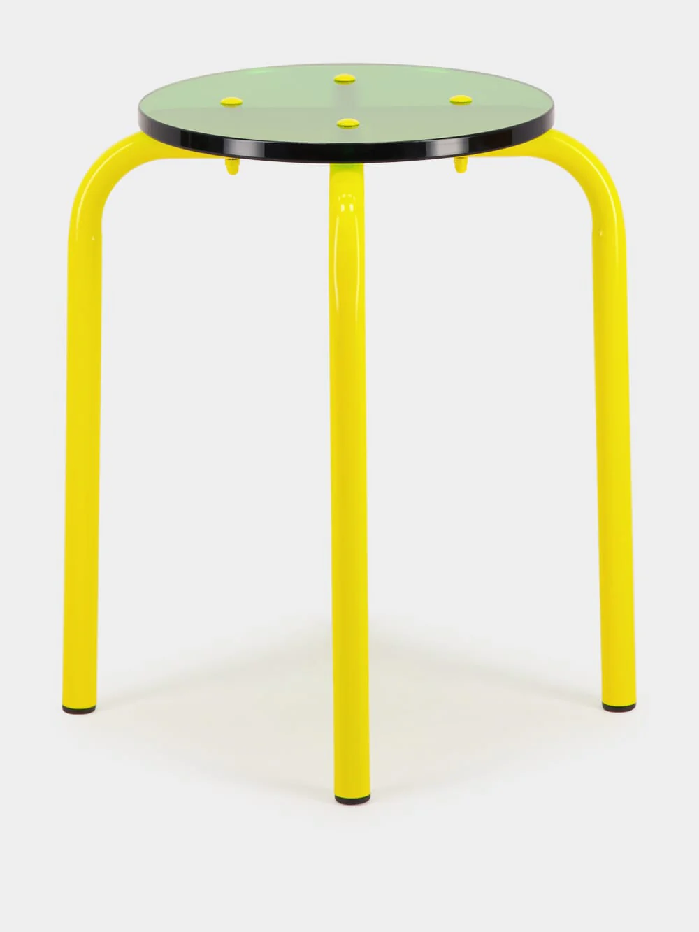 Yellow Acrylic Glass and Steel Stool - Image 2