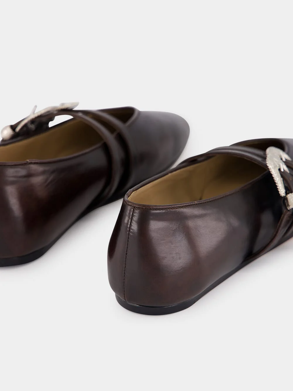 Brown Claudia Leather Slipper - Image 6