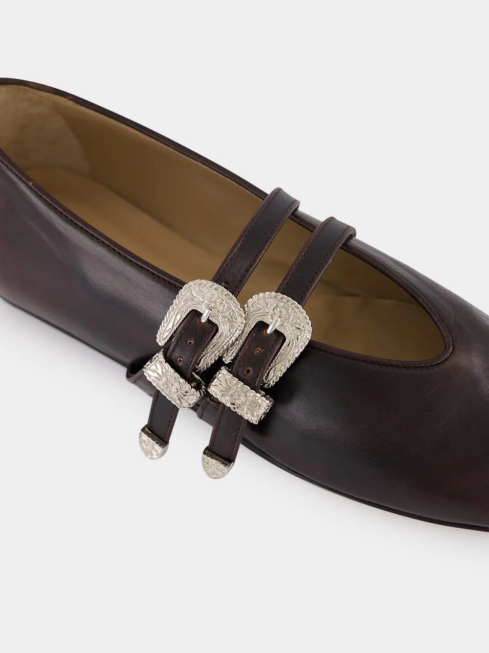Brown Claudia Leather Slipper - Image 7