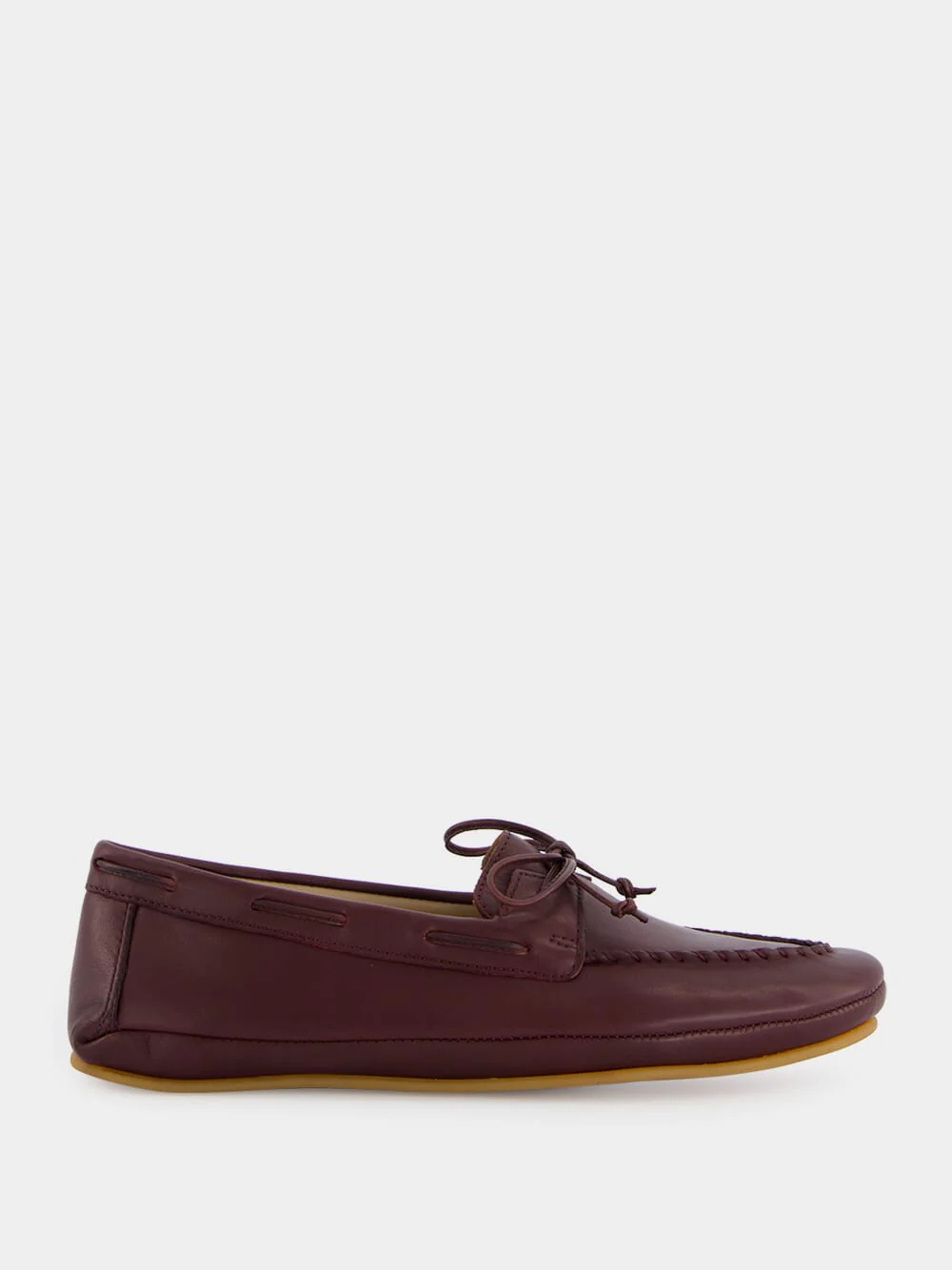 Burgundy Leather Driver Moccasins
