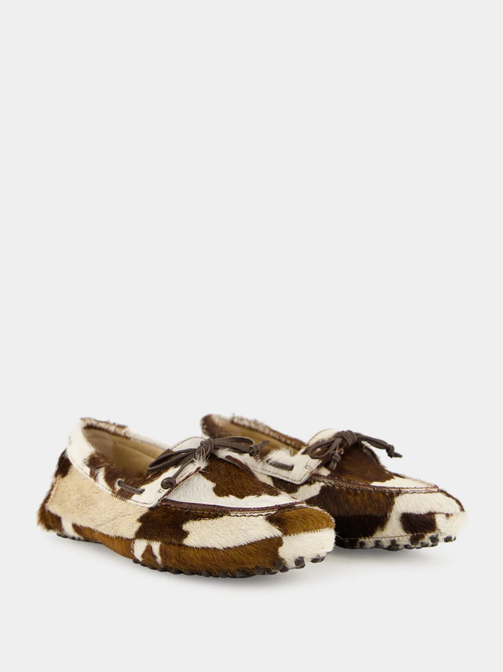 Cow Print Calf Hair Driver Moccasins - Image 3
