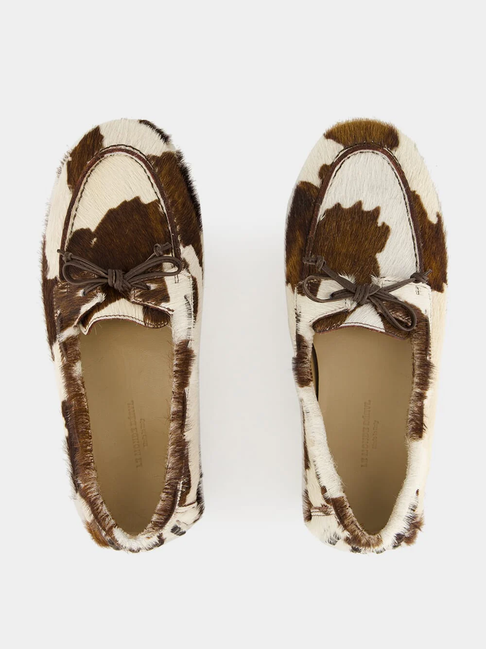 Cow Print Calf Hair Driver Moccasins - Image 4