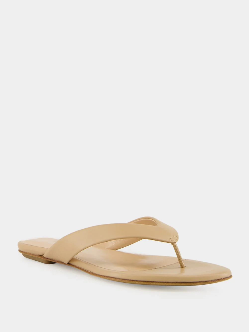 Fawn Flat Leather Thong Sandals - Image 2
