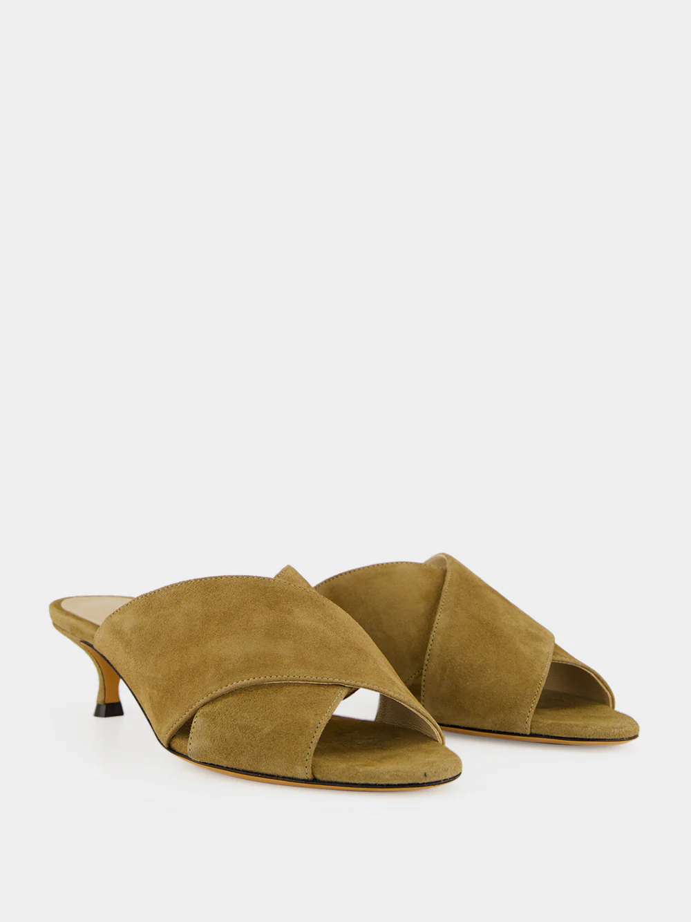 Taupe Suede Luca Kitten Mules - Image 3