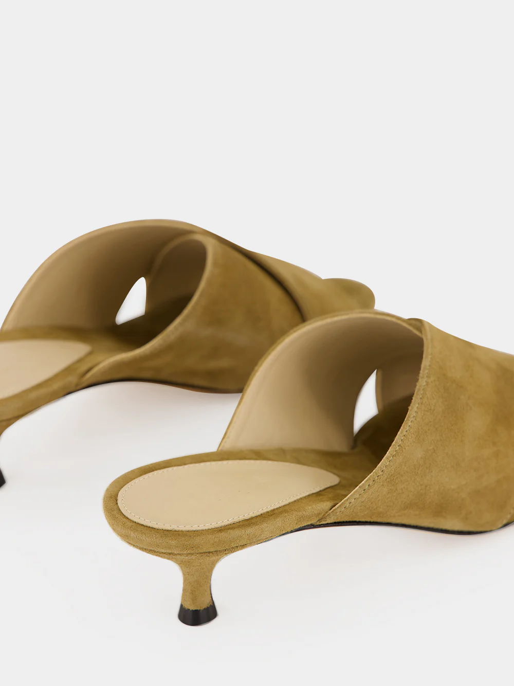 Taupe Suede Luca Kitten Mules - Image 6