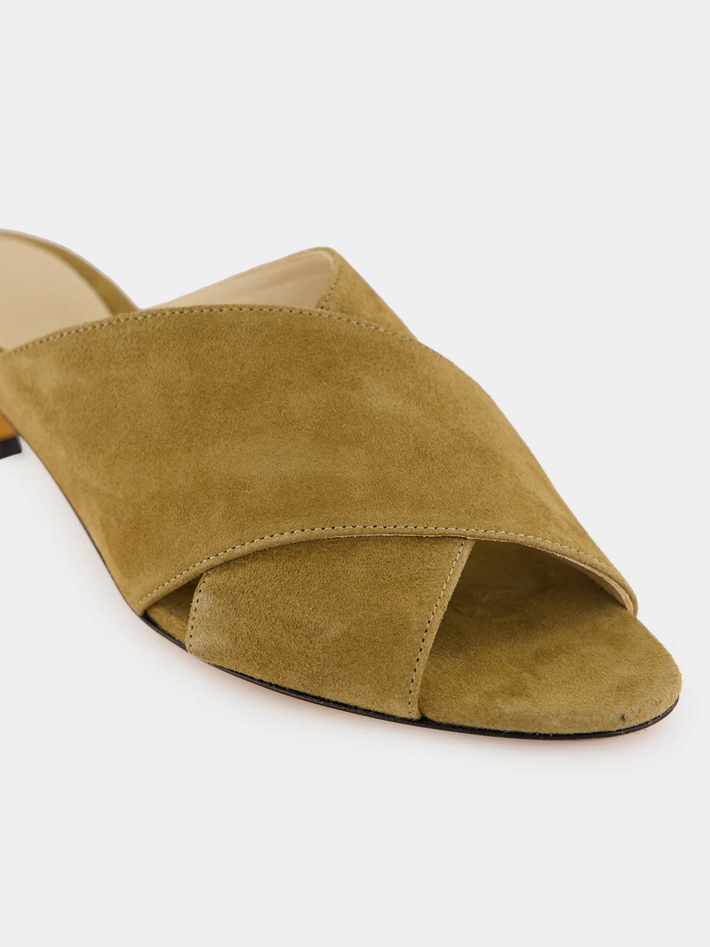 Taupe Suede Luca Kitten Mules - Image 7