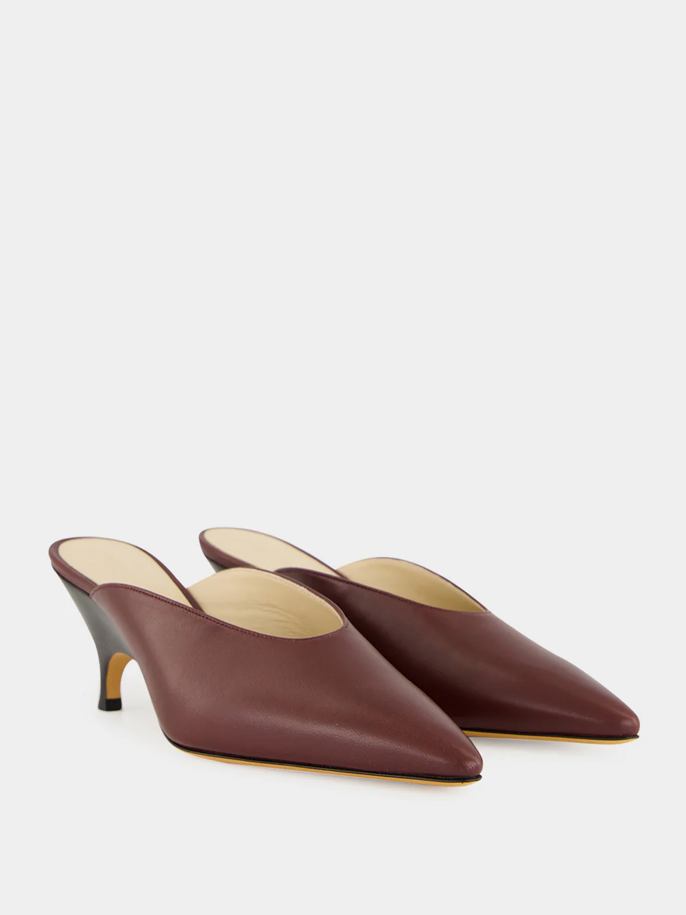 Bordeaux Leather Petra 65 Heeled Mules - Image 3
